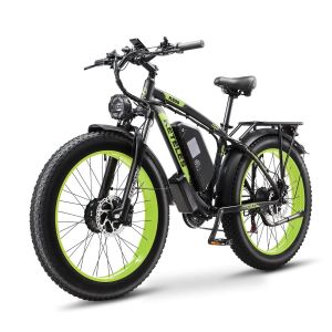 Keteles K800 Electric Fat Tyre E-Bike 2000 Watt 48 Volt 23Ah Dual Motor Black and Green (Colour LCD Screen)