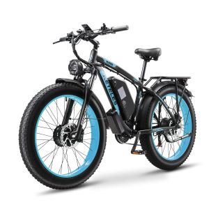 Keteles K800 Electric Fat Tyre E-Bike 2000 Watt 48 Volt 23Ah Dual Motor Black and Blue (Colour LCD Screen)