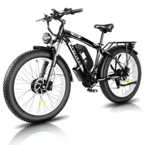 Keteles K800 Electric Fat Tyre E-Bike 2000 Watt 48 Volt 23Ah Dual Motor Black and White (Colour LCD Screen)